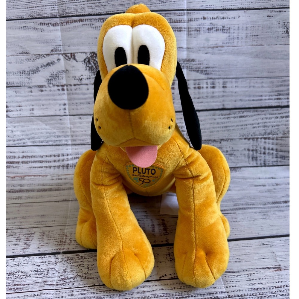 Disney Pluto Plush Walt Disney World 50th Anniversary Commemorative‎ Dog 12 Inch